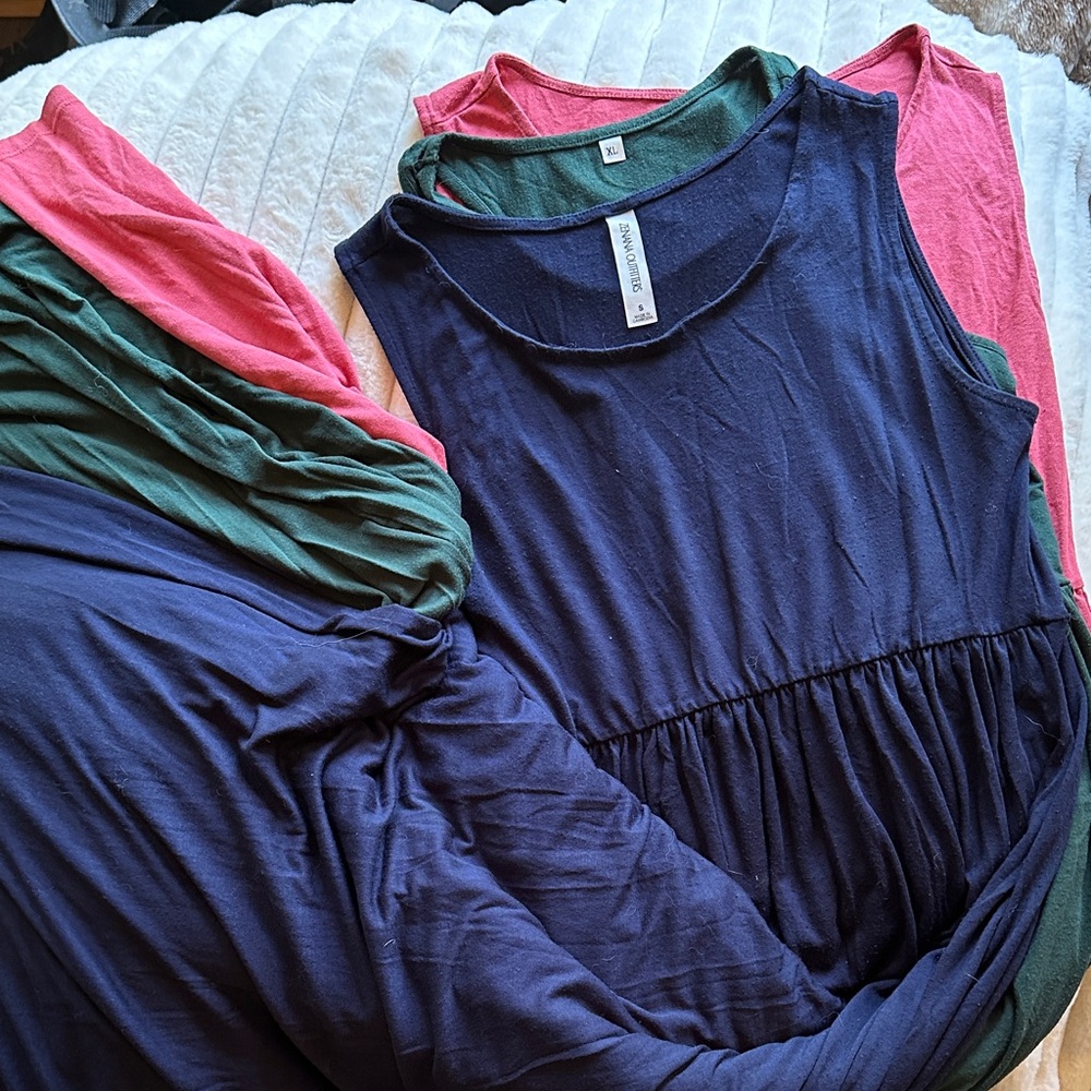 Bundle of 3 tank maxi dresses with pockets.